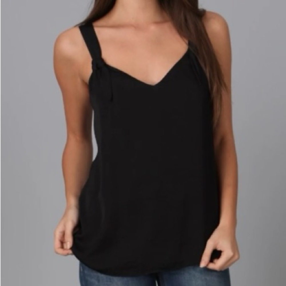 Knotted Strap Front Tank Women's Top
- Black